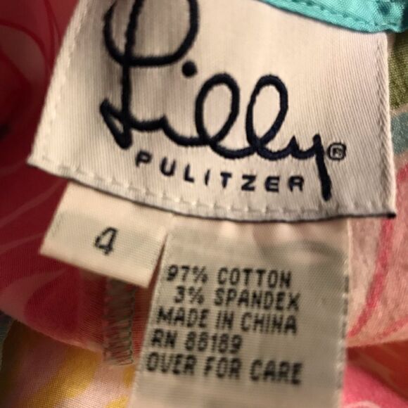 Lilly Pulitzer Floral Capris Vintage 1990s Size 4 - Picture 6 of 15